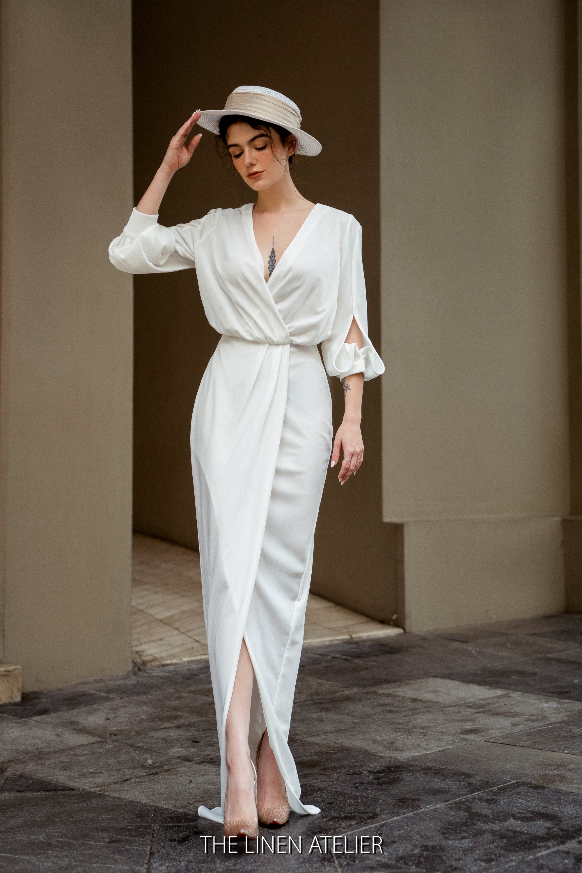 CARA Velvet Wedding Dress Off White – Look Want Wear Love