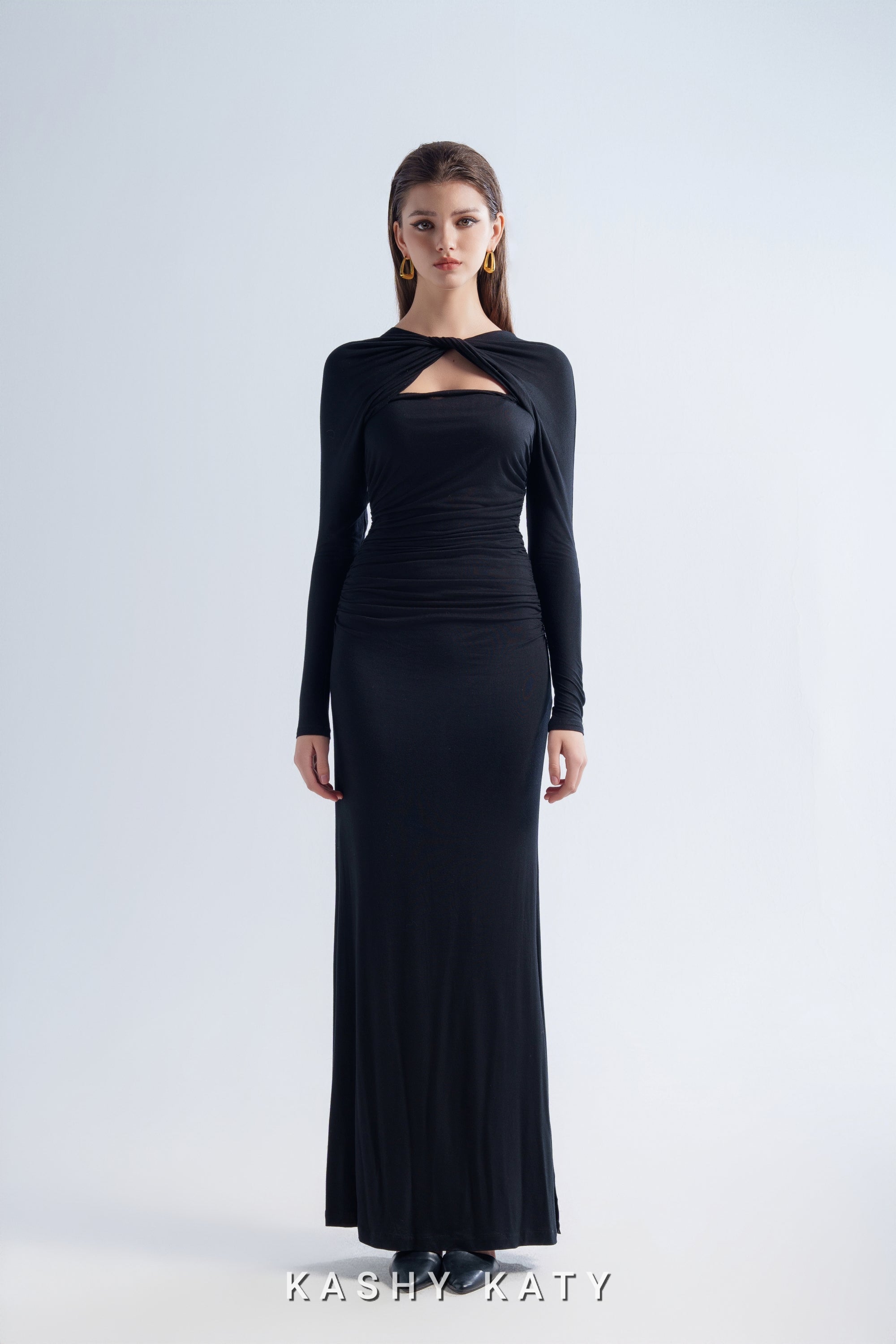Alita Layered Cutout Draped Maxi Dress – Look Want Wear Love