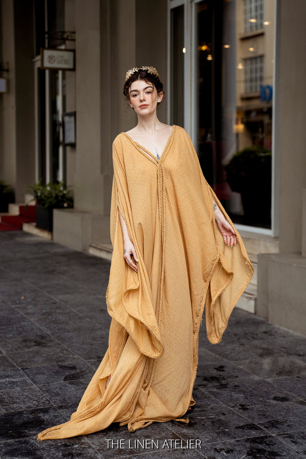 JOANNE Mustard Yellow Kaftan Dress