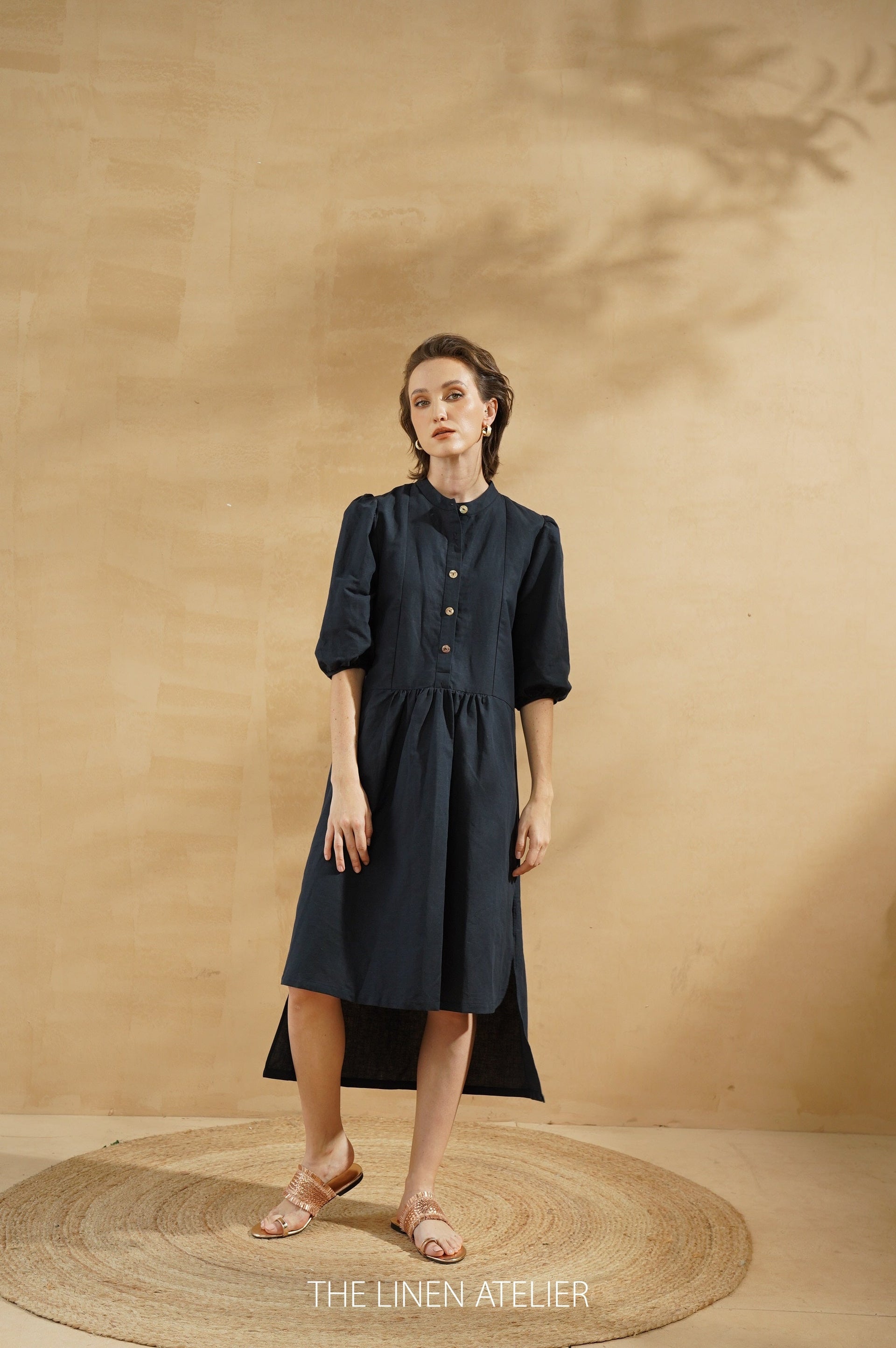 STELLA Casual Linen Dress Look Want Wear Love STELLA Casual Linen Dress Look Want Wear Love