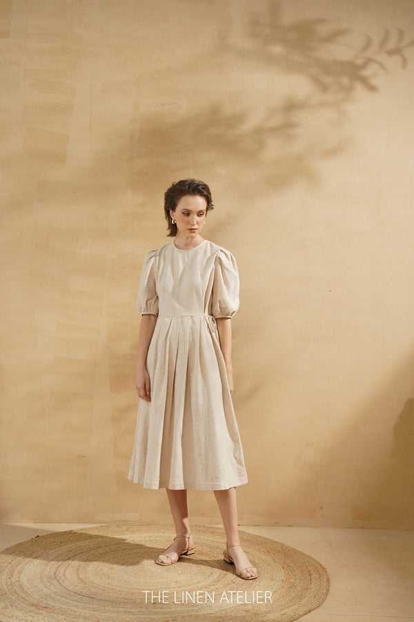 HANNAH Button Back Linen Dress