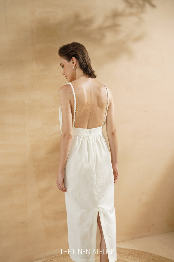 CHLOE Open Back Linen Dress Look Want Wear Love CHLOE Open Back Linen Dress Look Want Wear Love