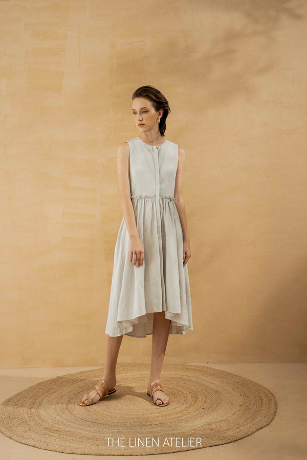 AURORA Sleeveless Linen Dress | pure linen dress | soft linen dress | boho dress sleeveless | women tunics | smock dress sleeveless