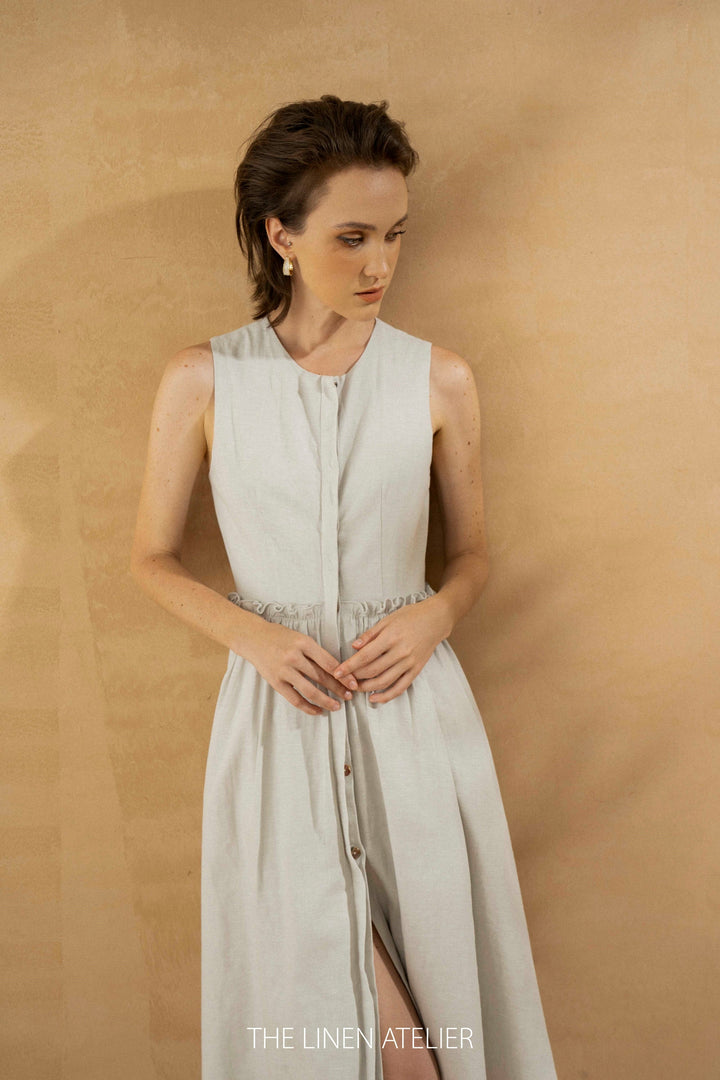 AURORA Sleeveless Linen Dress | pure linen dress | soft linen dress | boho dress sleeveless | women tunics | smock dress sleeveless