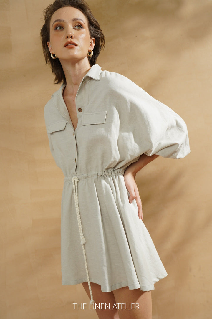 LILY Linen Shirt Dress | linen shirt dress women | shirt dress oversized | white mini dress | summer mini dress | linen dress