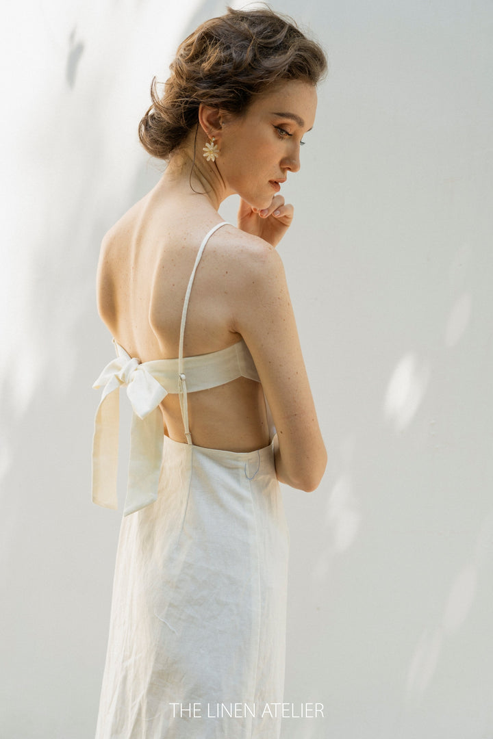MALLORY Linen Open Back Dress For Women Look Want Wear Love MALLORY Linen Open Back Dress For Women Look Want Wear Love