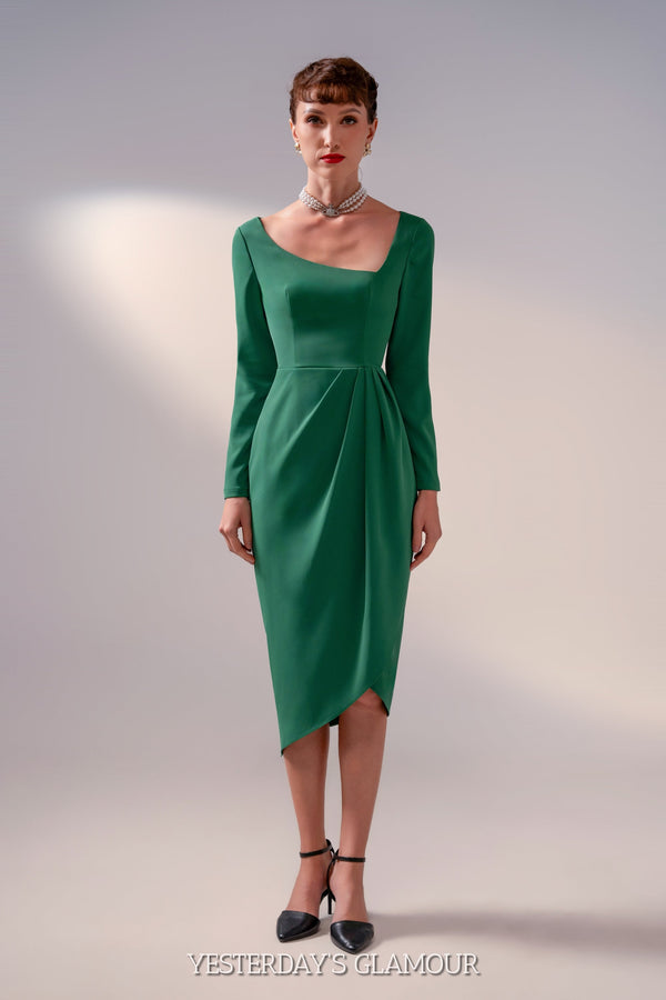 Brigitte Dress With Asymmetric Neckline