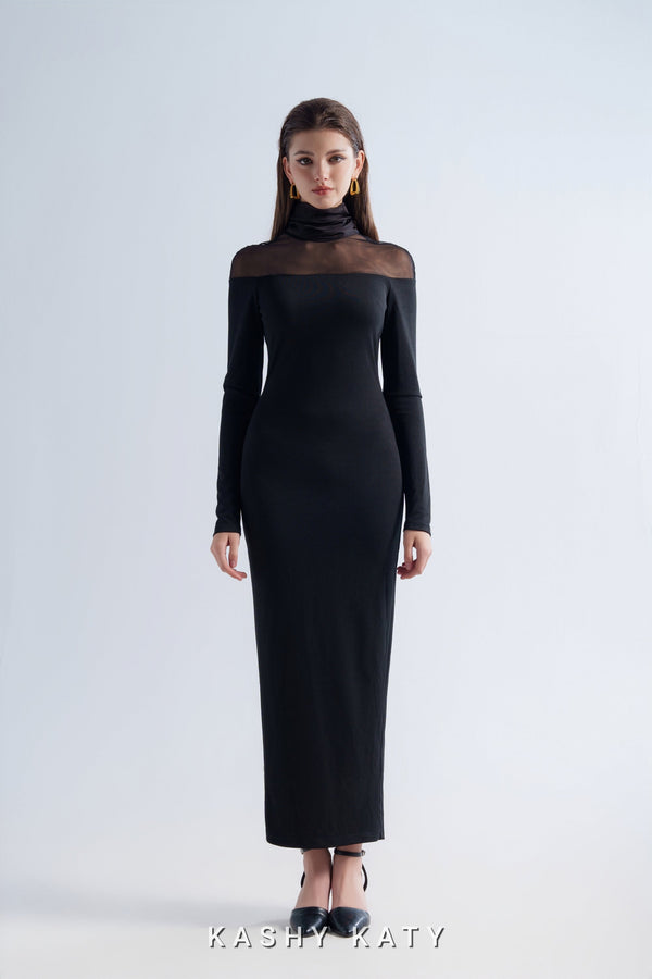 Daniela Cape-Effect Chiffon Midi Dress