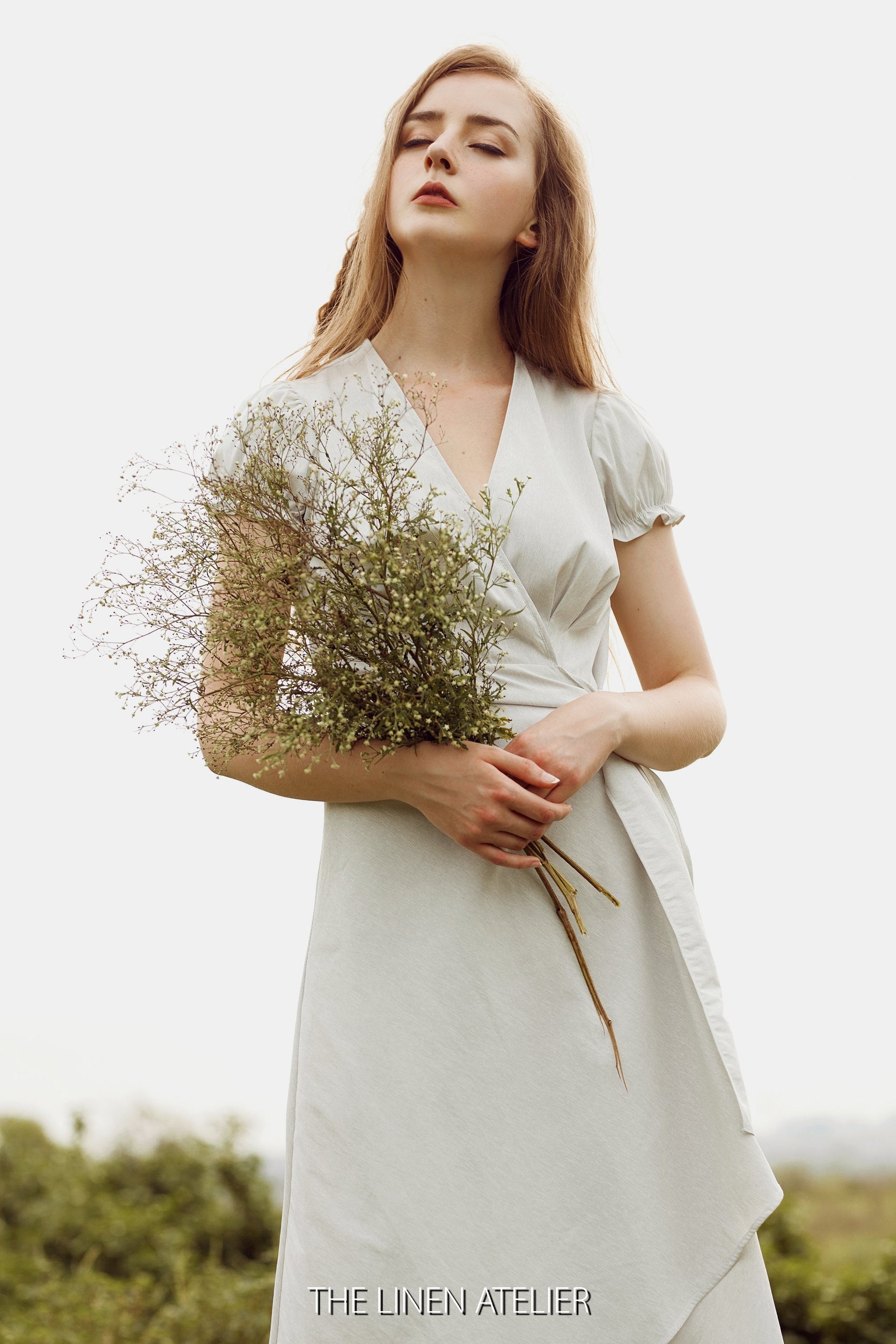 simple satin a line wedding dress Simple Satin A-line Wedding Dress with Pockets Ivory main image 0