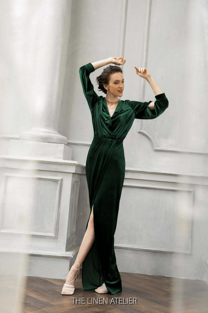 CARA Emerald Green Velvet Wedding Dress Look Want Wear Love CARA Emerald Green Velvet Wedding Dress Look Want Wear Love