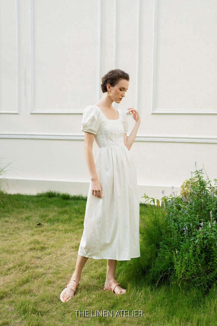 PIPER Linen Puff Sleeves Cottagecore Dress Look Want Wear Love PIPER Linen Puff Sleeves Cottagecore Dress Look Want Wear Love