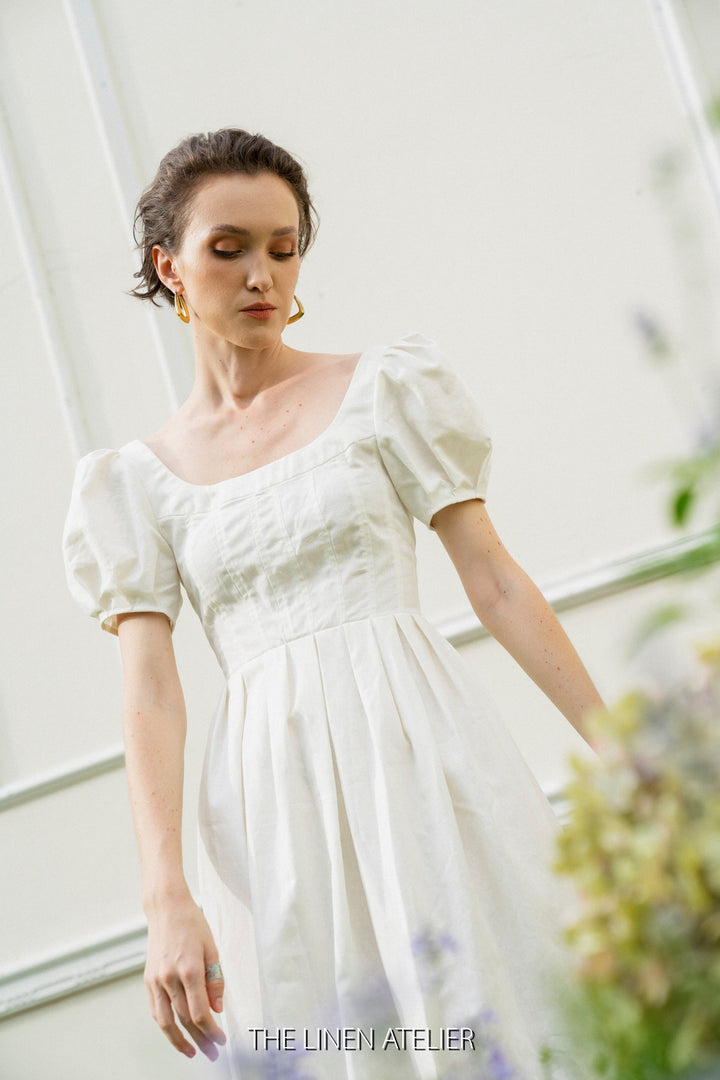 PIPER Linen Puff Sleeves Cottagecore Dress Look Want Wear Love PIPER Linen Puff Sleeves Cottagecore Dress Look Want Wear Love