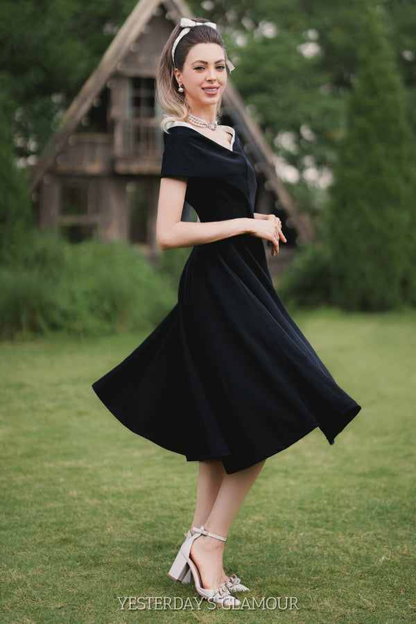 Richelle Off-Shoulder Cape Dress