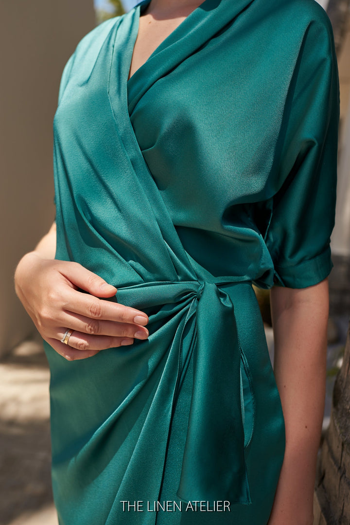 VALENARA Minimalist Wrap Dress Silk Look Want Wear Love VALENARA Minimalist Wrap Dress Silk Look Want Wear Love