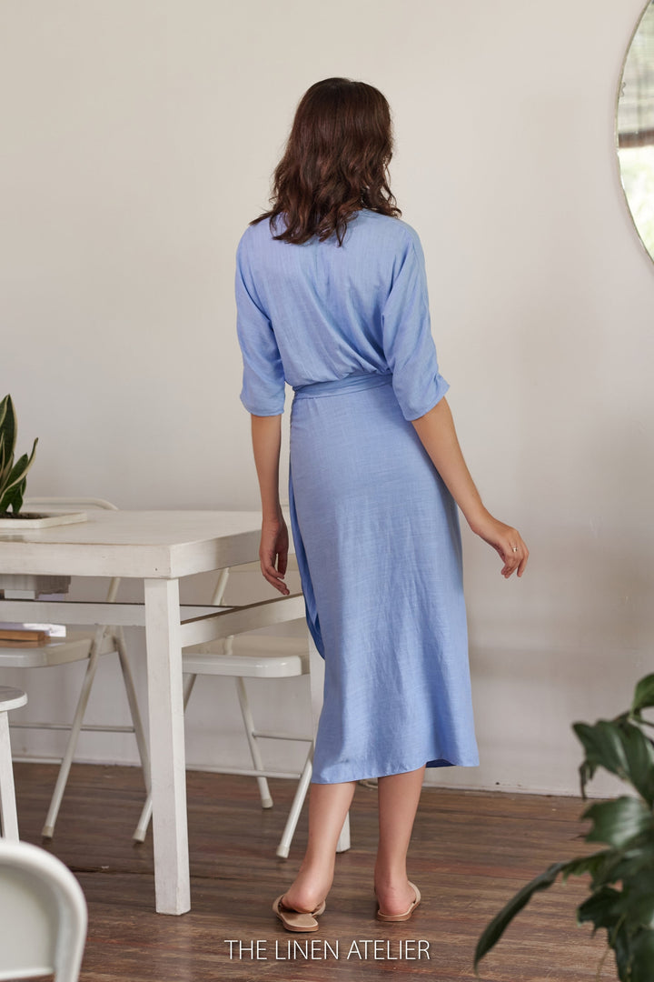 Ria Linen Wrap Dress Look Want Wear Love Ria Linen Wrap Dress Look Want Wear Love