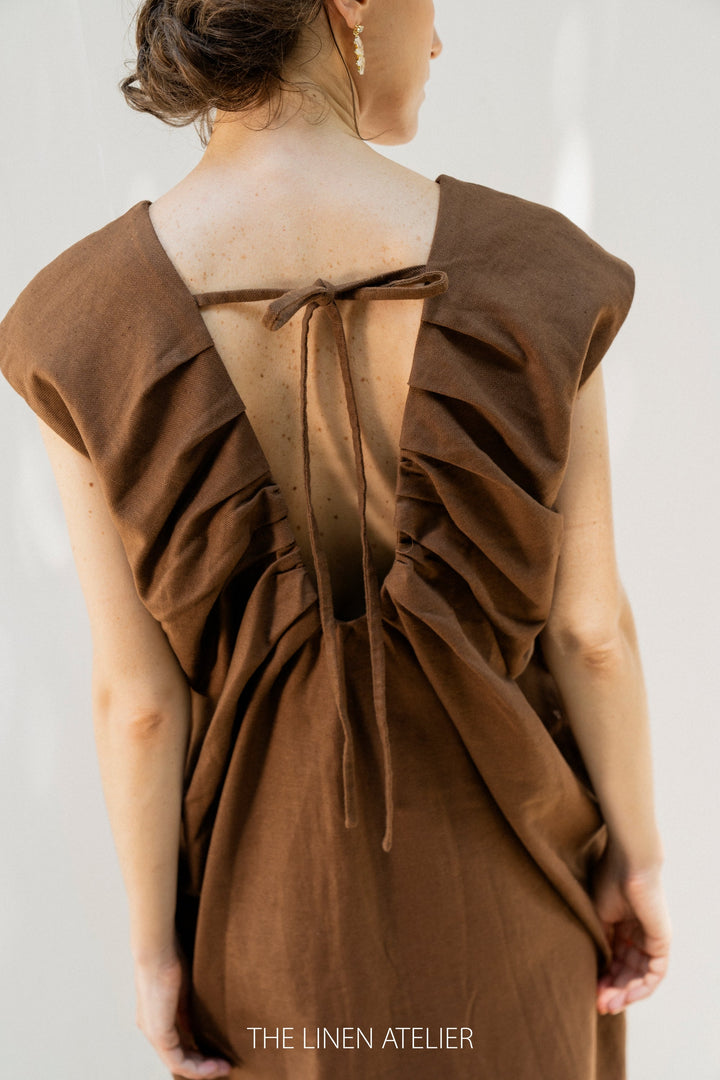 STACEY Linen Open Back Dress Look Want Wear Love STACEY Linen Open Back Dress Look Want Wear Love